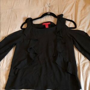 Saks fifth ave cold shoulder ruffle blouse